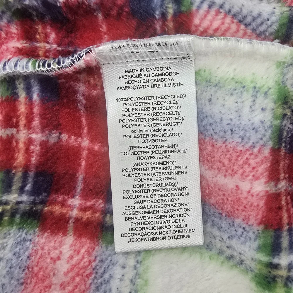 NWT Lauren Ralph Lauren Ivory Plaid Plush Bath Robe Size Small Cozy Warm Lounge